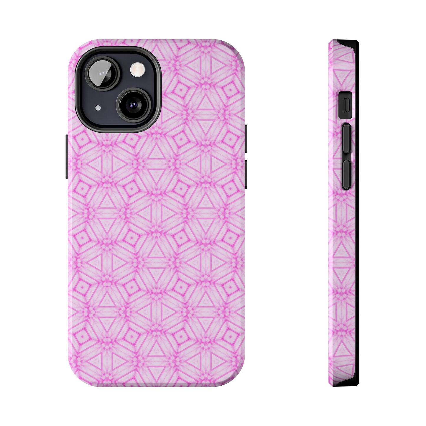 Cherry Blossom Patchwork Tough Case – Sakura Floral Pink Spring Floral Pattern Phone Case for Samsung Galaxy and iPhone