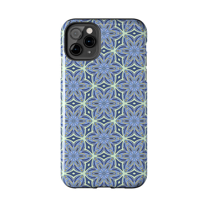 Pale Cornflower Blue and Yellow Phone Case – Geometric Floral Protective Cover for iPhone & Android Models