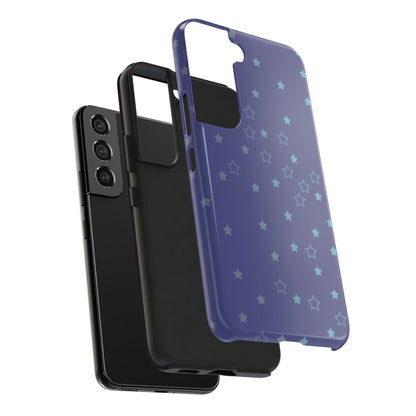 Blue Starfall Tough Phone Case – Celestial Blue Star Cover, Galaxy-Inspired Night Sky iPhone Accessory