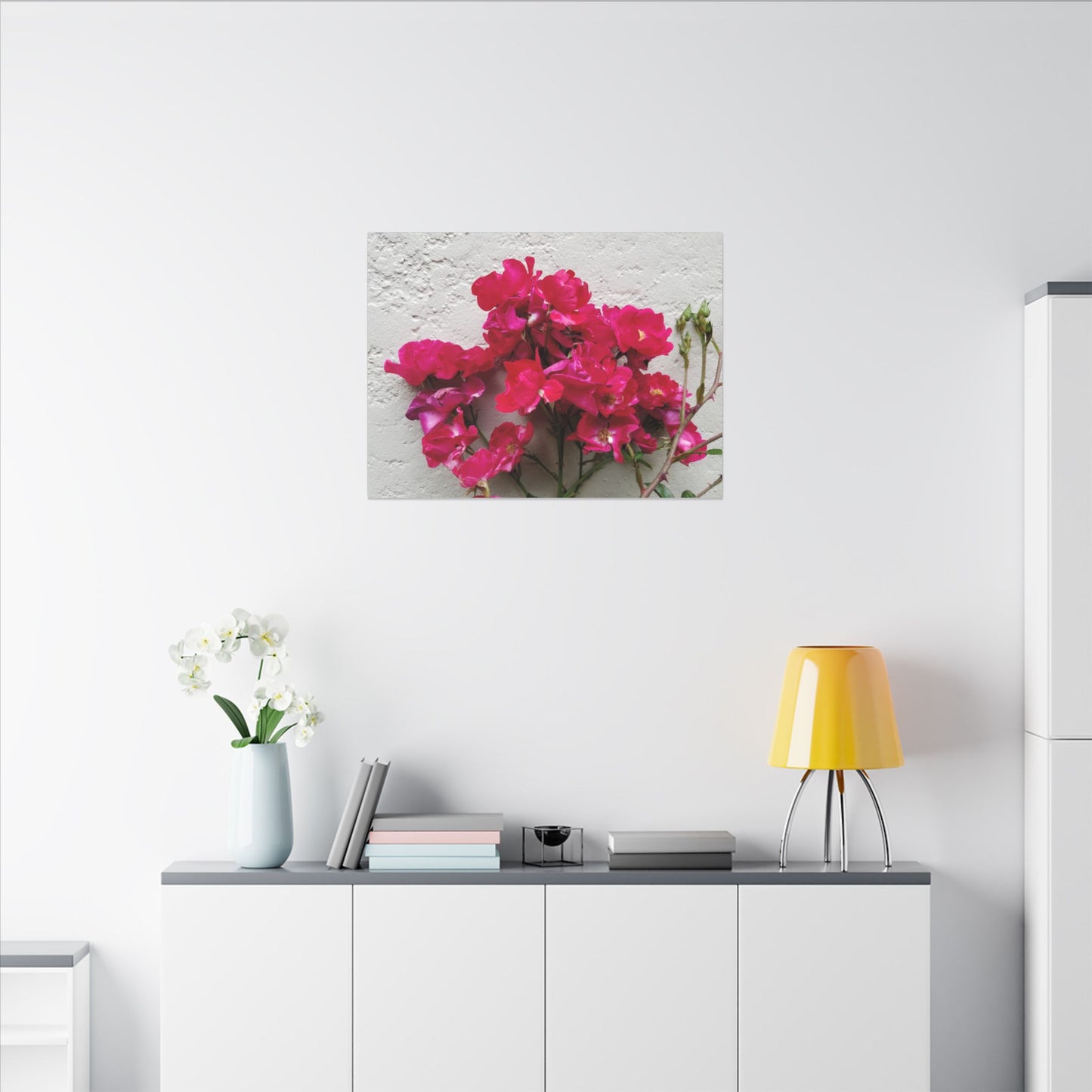 Bougainvillea framed canvas print for serene home settings
