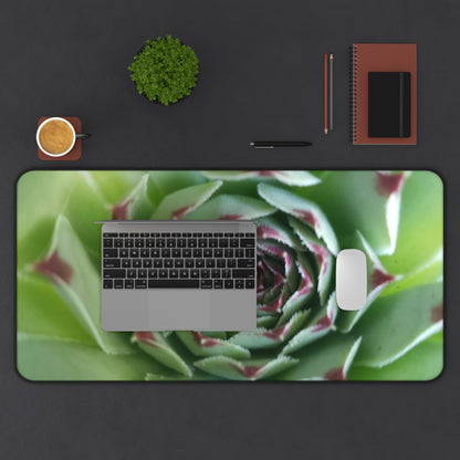 Pale Green Spiky Succulent Desk Mat – Minimalist Botanical Desk Accessory for Modern Office Decor
