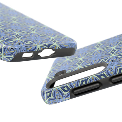 Pale Cornflower Blue and Yellow Phone Case – Geometric Floral Protective Cover for iPhone & Android Models