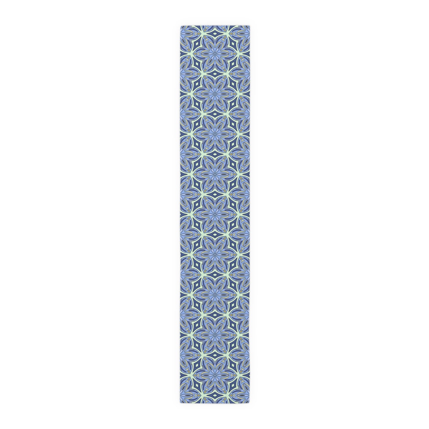 Pale Cornflower Blue and Yellow Table Runner – Elegant Floral Dining Decor for Modern and Traditional Settings