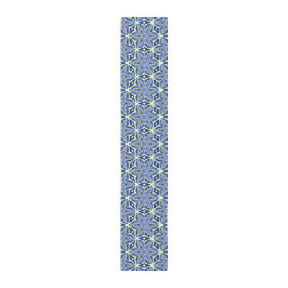 Pale Cornflower Blue and Yellow Table Runner – Elegant Floral Dining Decor for Modern and Traditional Settings
