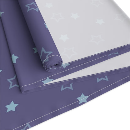 Blue Starfall Table Runner – Celestial Night Sky Decor, Blue Star Table Accent for Dining or Events