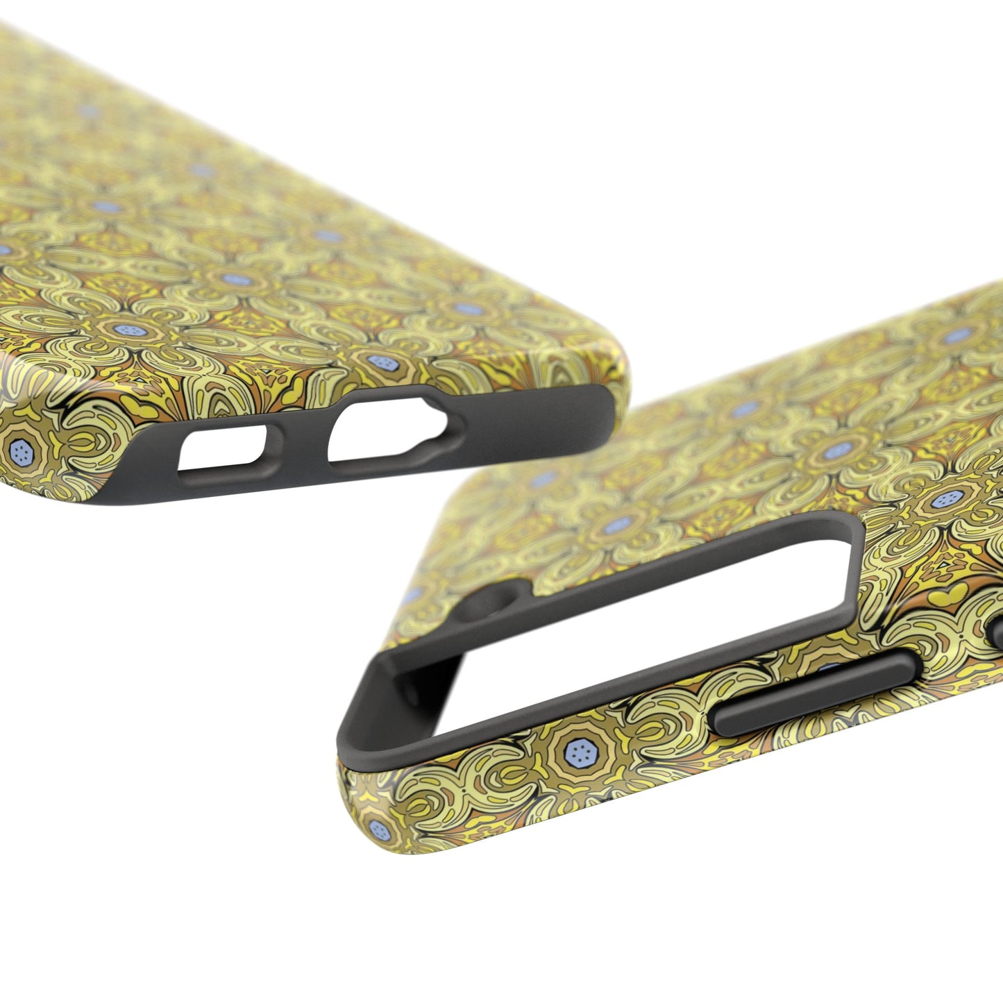 Retro Yellow Flowers Pattern Phone Case – Vibrant Geometric Floral Design for iPhone & Samsung