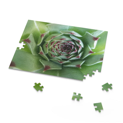 Pale Green Spiky Succulent Puzzle – Minimalist Botanical Jigsaw for Relaxing Desert-Inspired Fun