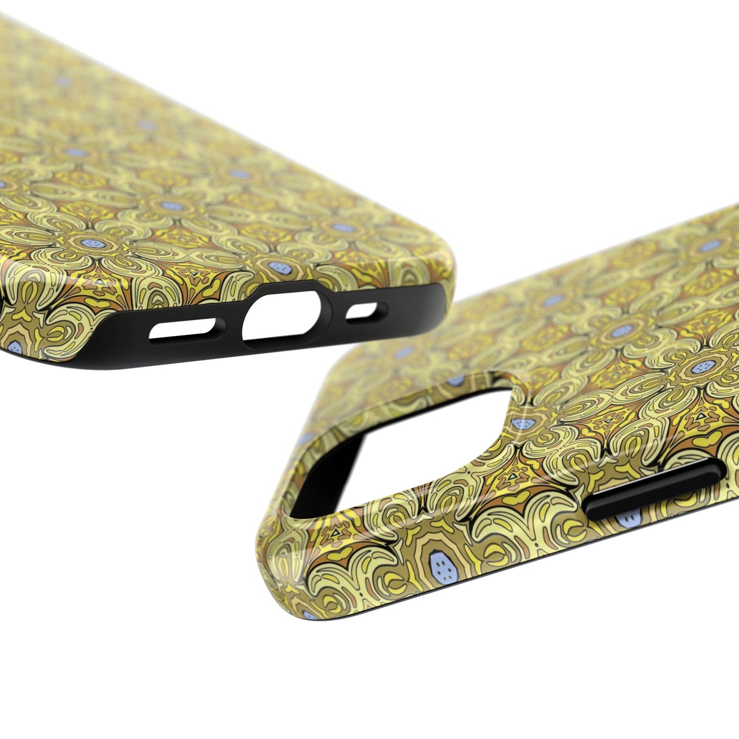 Retro Yellow Flowers Pattern Phone Case – Vibrant Geometric Floral Design for iPhone & Samsung