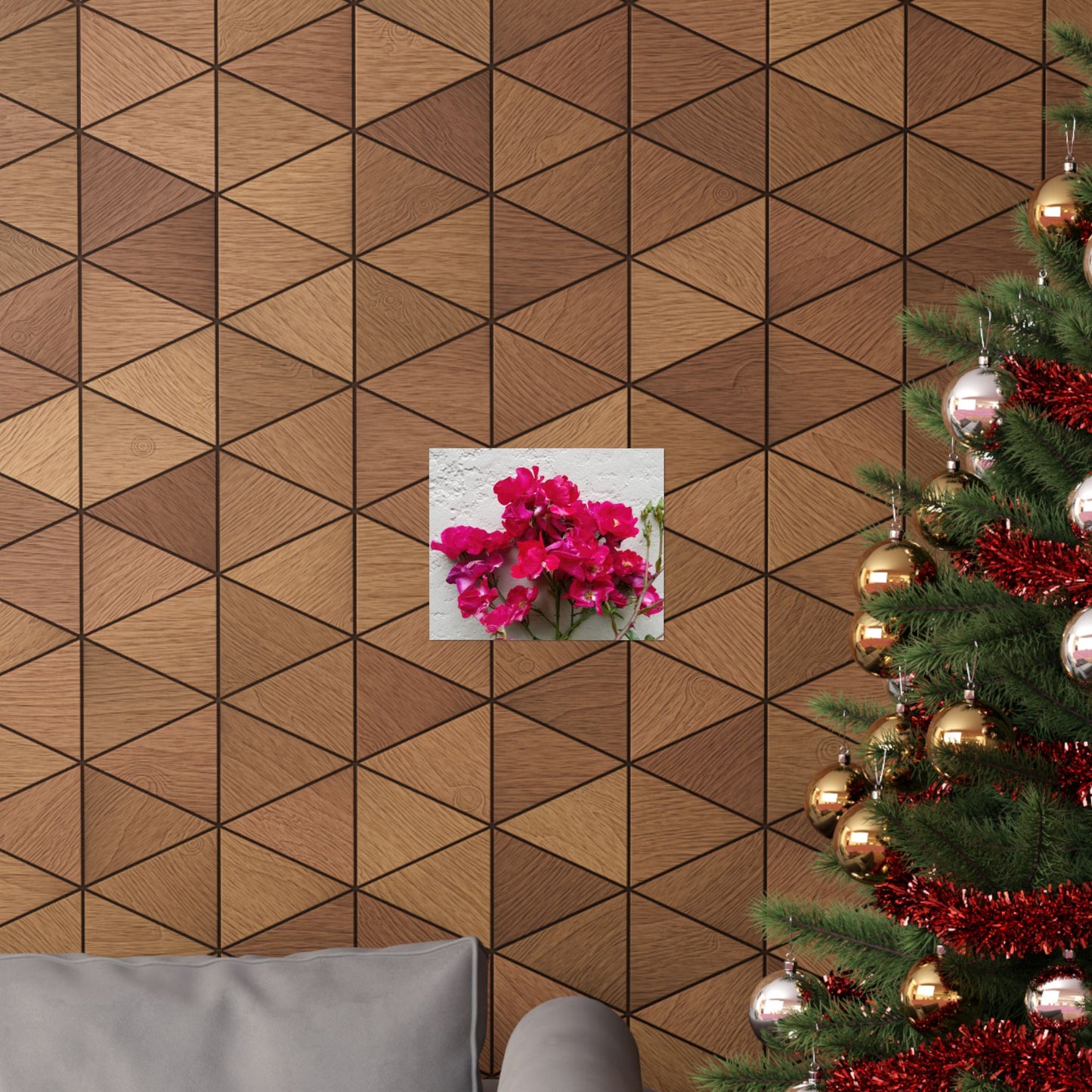 Bougainvillea Against White Stucco Wall Poster – Vibrant Floral Photography Wall Art