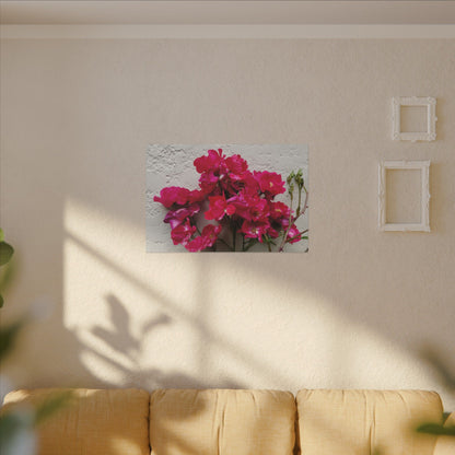 Pink bougainvillea canvas wall decor for feminine spaces