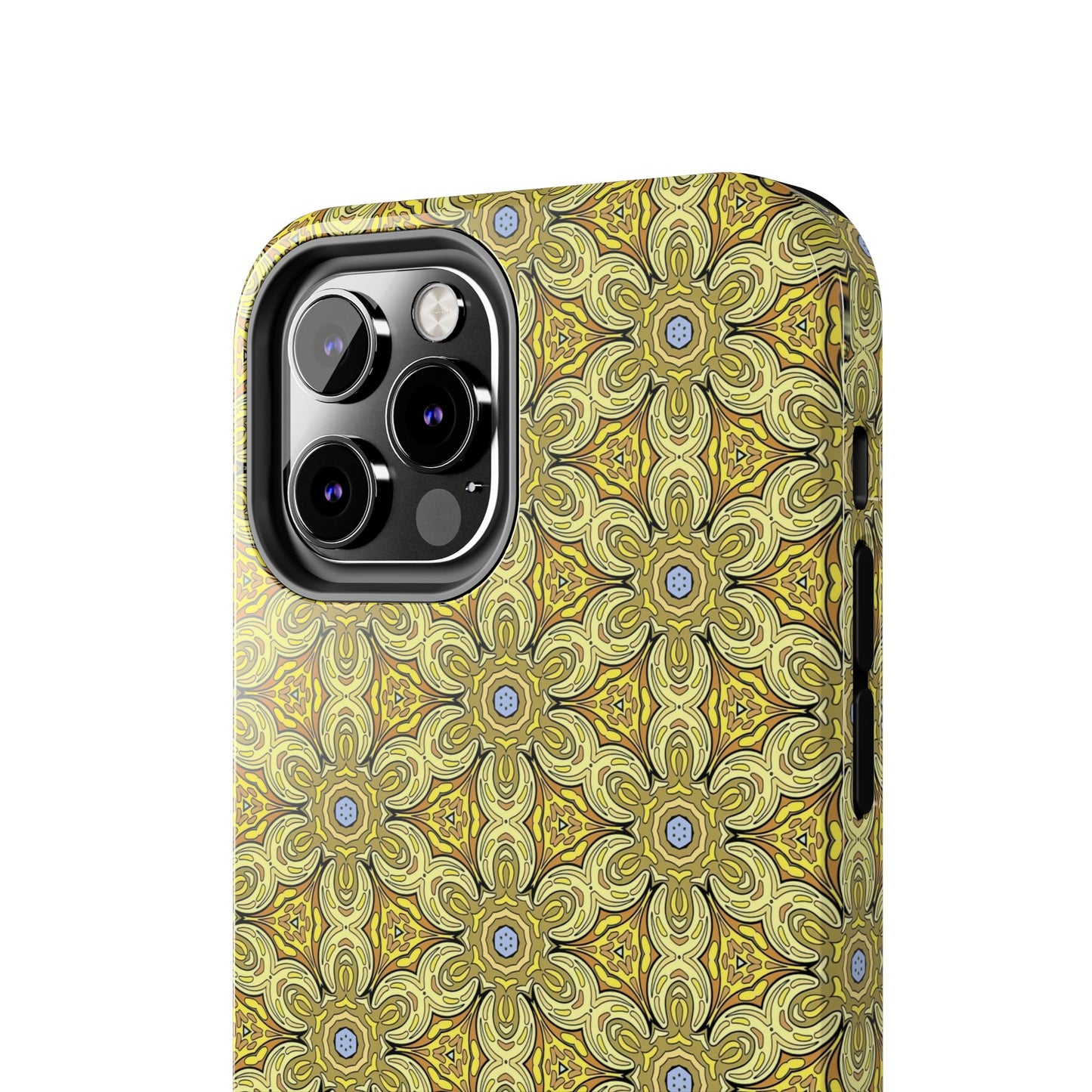 Retro Yellow Flowers Pattern Phone Case – Vibrant Geometric Floral Design for iPhone & Samsung