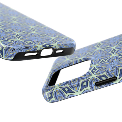 Pale Cornflower Blue and Yellow Phone Case – Geometric Floral Protective Cover for iPhone & Android Models