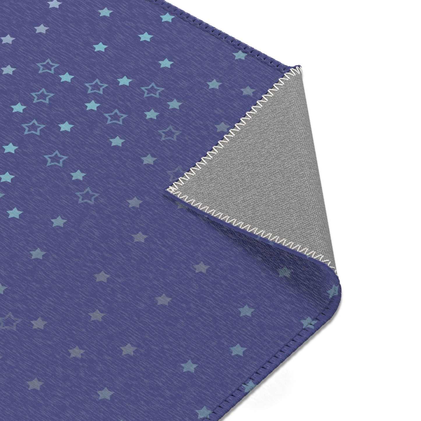 Blue Starfall Area Rug – Blue Star Floor Decor, Celestial Night Sky Carpet, Galaxy-Inspired Living Room Rug