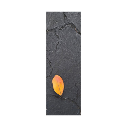 Orange Leaf Against Black Concrete Minimalistic Canvas Print – Contemporary Nature Photography Wall Art