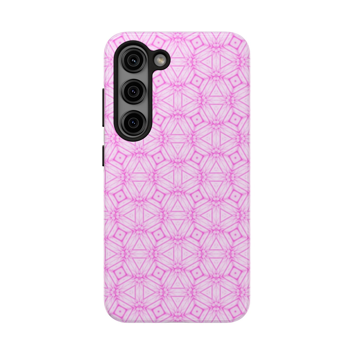 Cherry Blossom Patchwork Tough Case – Sakura Floral Pink Spring Floral Pattern Phone Case for Samsung Galaxy and iPhone