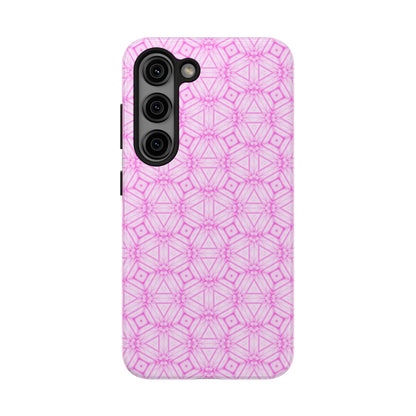 Cherry Blossom Patchwork Tough Case – Sakura Floral Pink Spring Floral Pattern Phone Case for Samsung Galaxy and iPhone