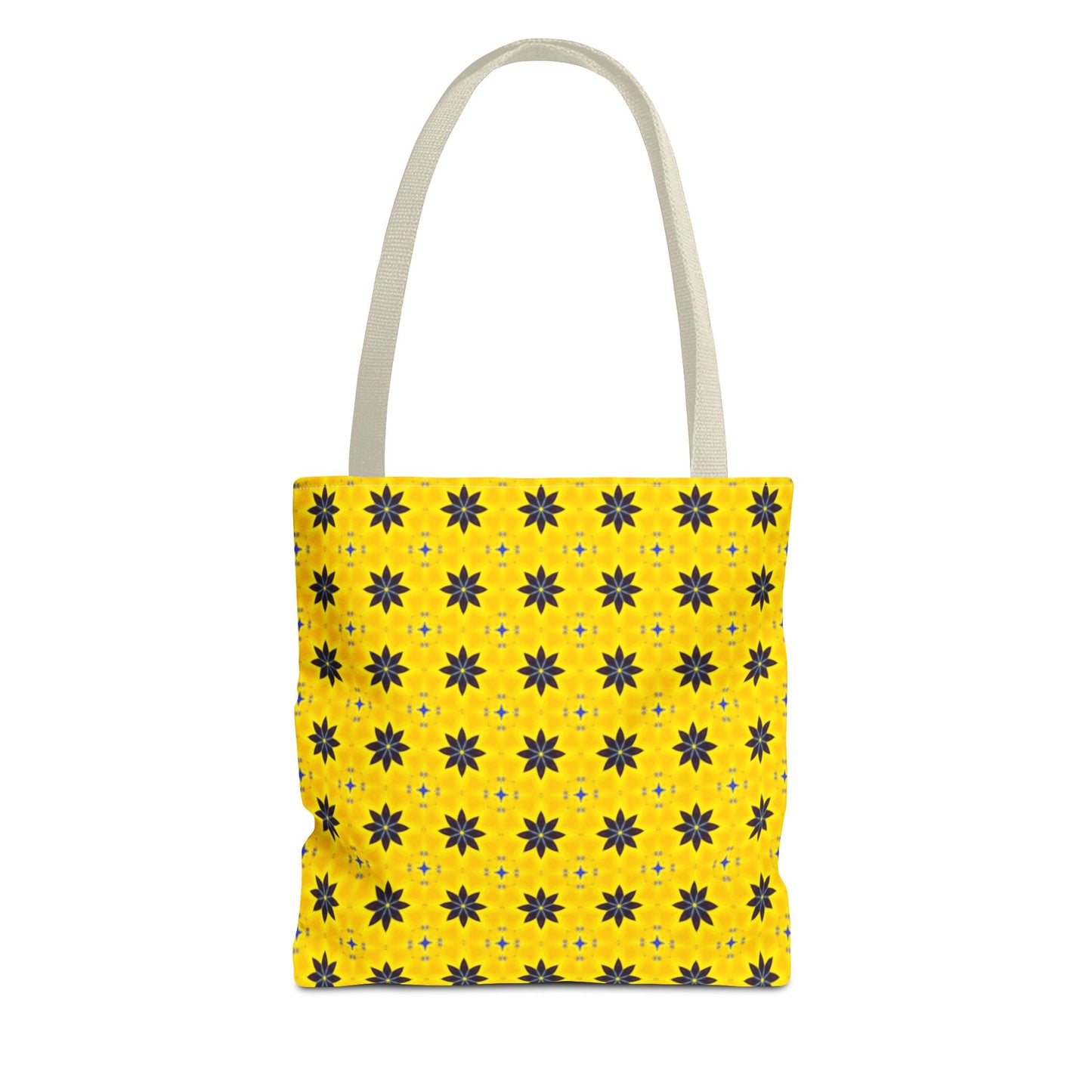 Navy Blue Flowers Tote Bag – Bold Floral Canvas Tote for Boho Chic Style