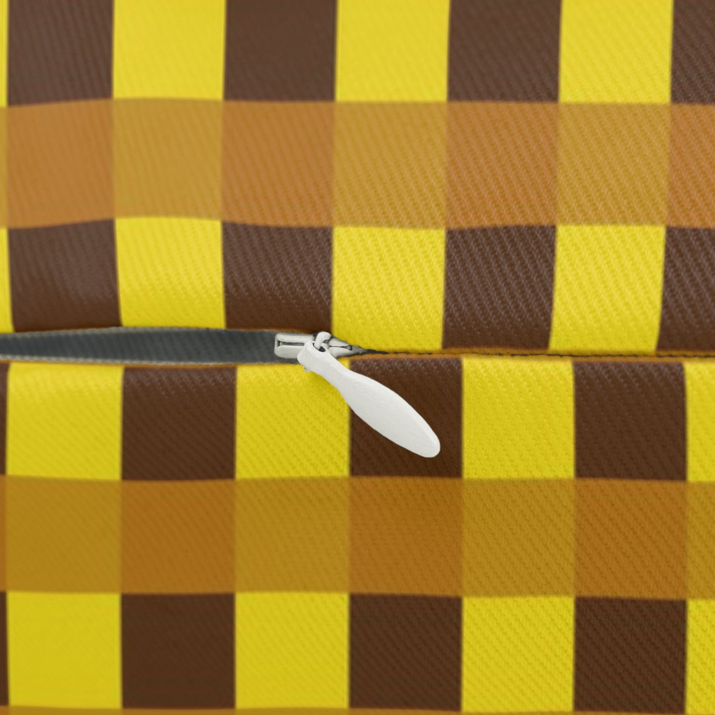 Retro Yellow Squares Lumbar Pillow – Vintage Checkered Accent Cushion for Spring or Mid-Century Modern Decor