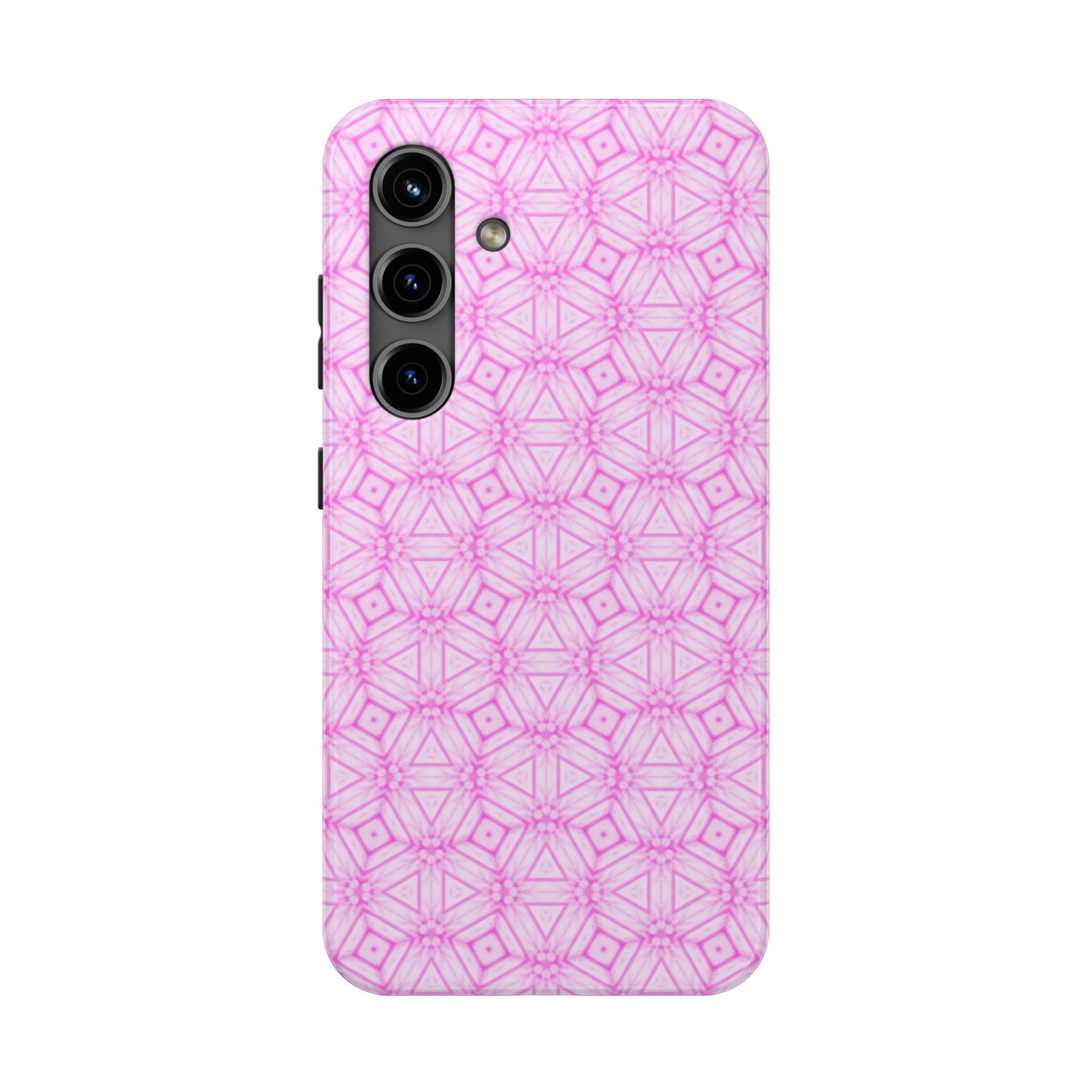 Cherry Blossom Patchwork Tough Case – Sakura Floral Pink Spring Floral Pattern Phone Case for Samsung Galaxy and iPhone