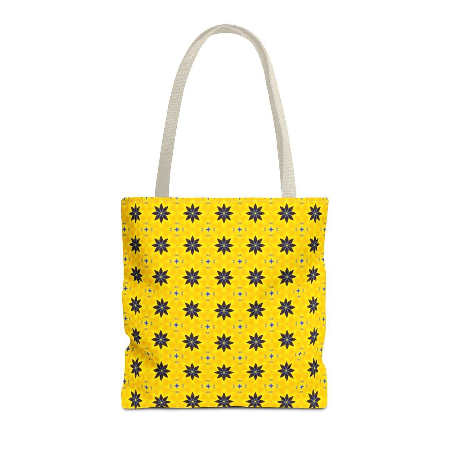 Navy Blue Flowers Tote Bag – Bold Floral Canvas Tote for Boho Chic Style