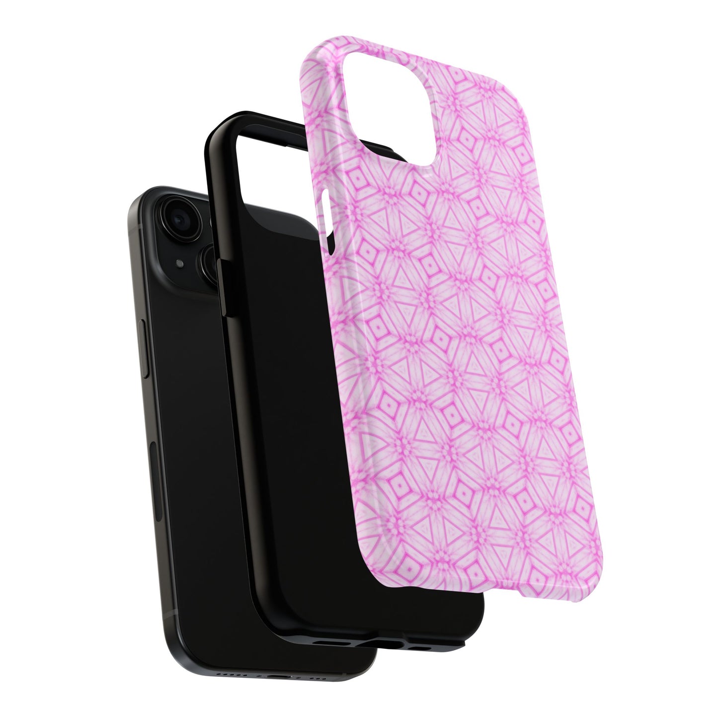 Cherry Blossom Patchwork Tough Case – Sakura Floral Pink Spring Floral Pattern Phone Case for Samsung Galaxy and iPhone