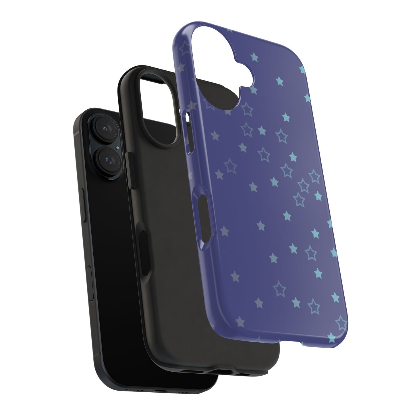 Blue Starfall Tough Phone Case – Celestial Blue Star Cover, Galaxy-Inspired Night Sky iPhone Accessory