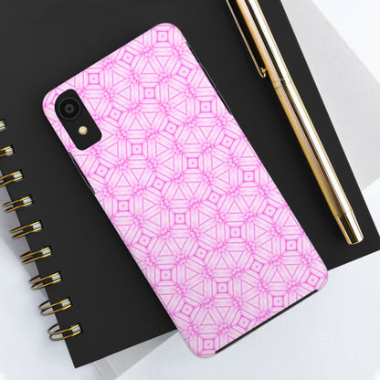 Cherry Blossom Patchwork Tough Case – Sakura Floral Pink Spring Floral Pattern Phone Case for Samsung Galaxy and iPhone