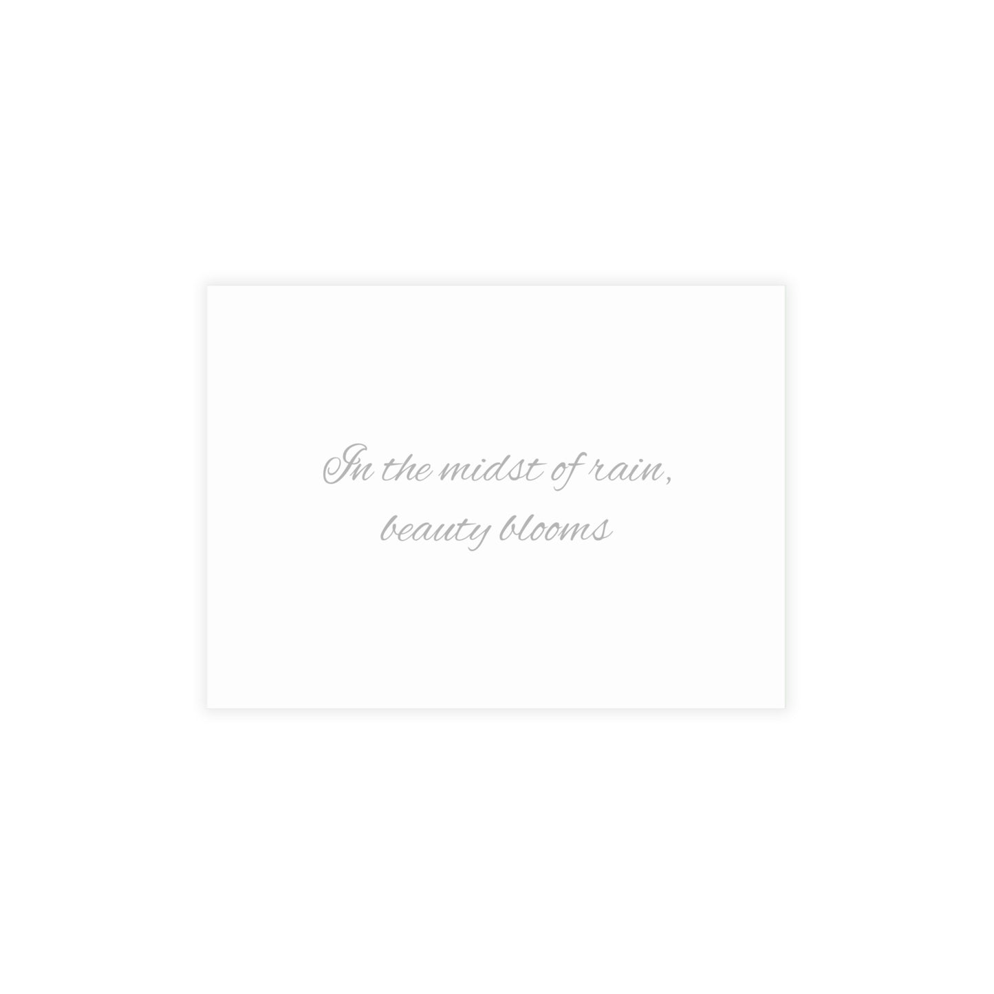 Geranium After a Light Rain Postcard – Moody Botanical Photography, Monochrome Floral Stationery for Thoughtful Correspondence