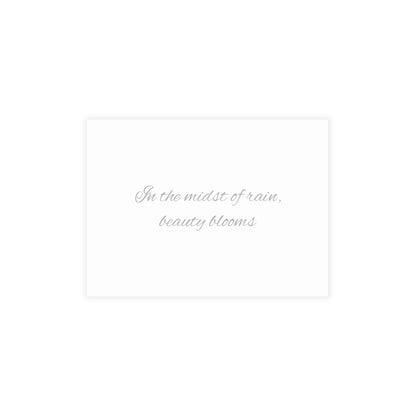Geranium After a Light Rain Postcard – Moody Botanical Photography, Monochrome Floral Stationery for Thoughtful Correspondence