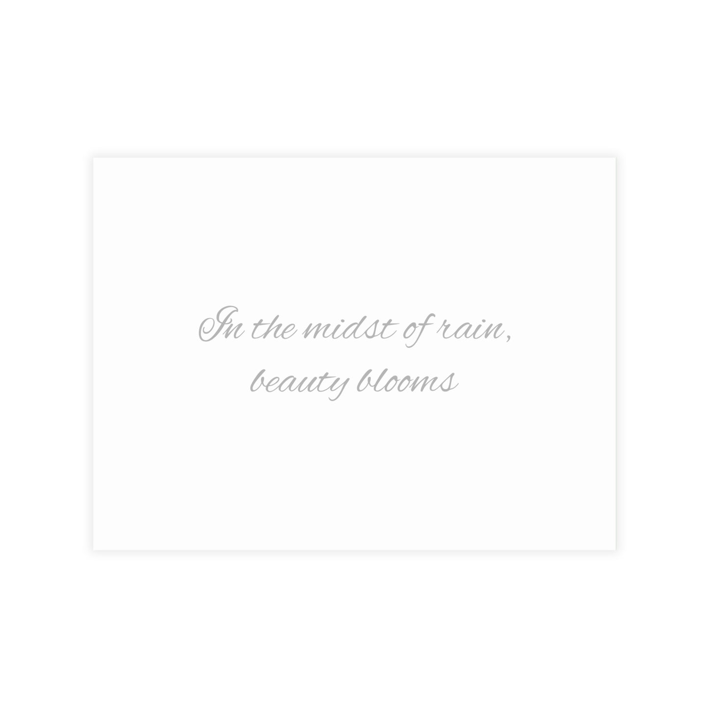 Geranium After a Light Rain Postcard – Moody Botanical Photography, Monochrome Floral Stationery for Thoughtful Correspondence