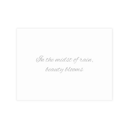 Geranium After a Light Rain Postcard – Moody Botanical Photography, Monochrome Floral Stationery for Thoughtful Correspondence