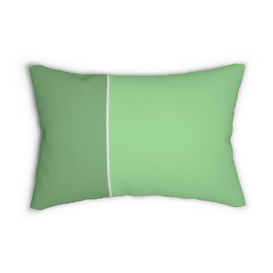 Minimalist Green Line Lumbar Pillow – Vertical Stripe Cushion for Modern or Scandinavian Decor